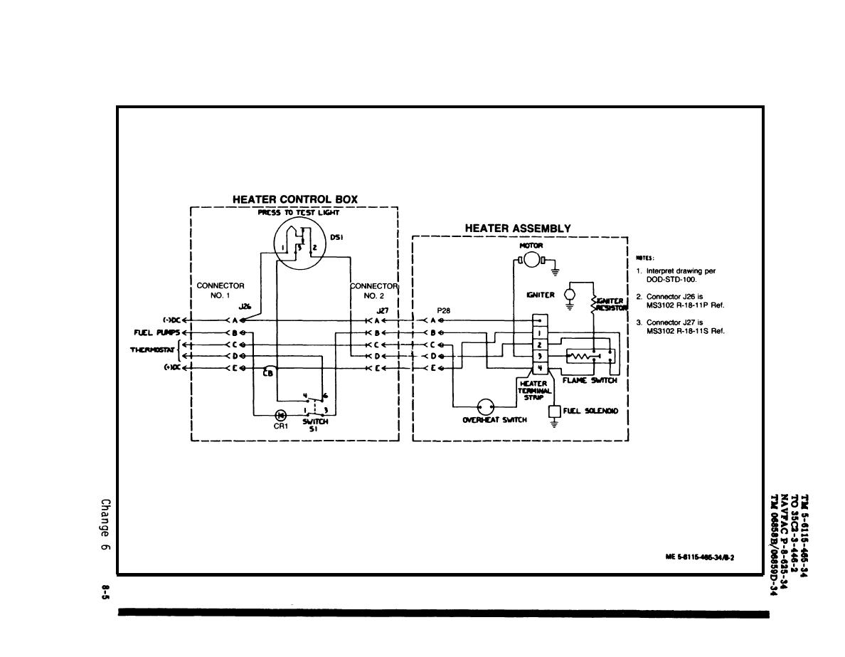 Figure 8-2. Fuel Burning Heater Control Assembly Wiring Diagram